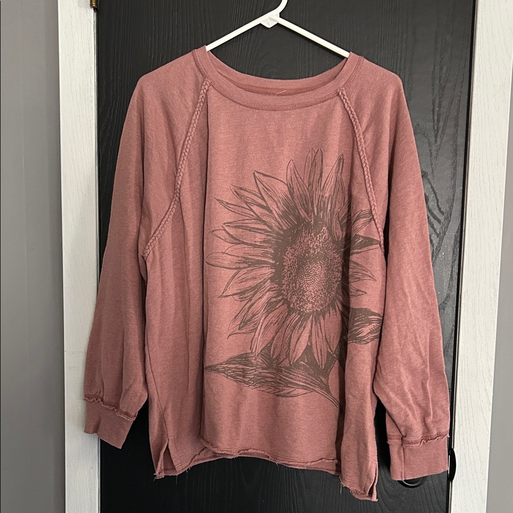 Maurices Mauve Sunflower Sweatshirt
